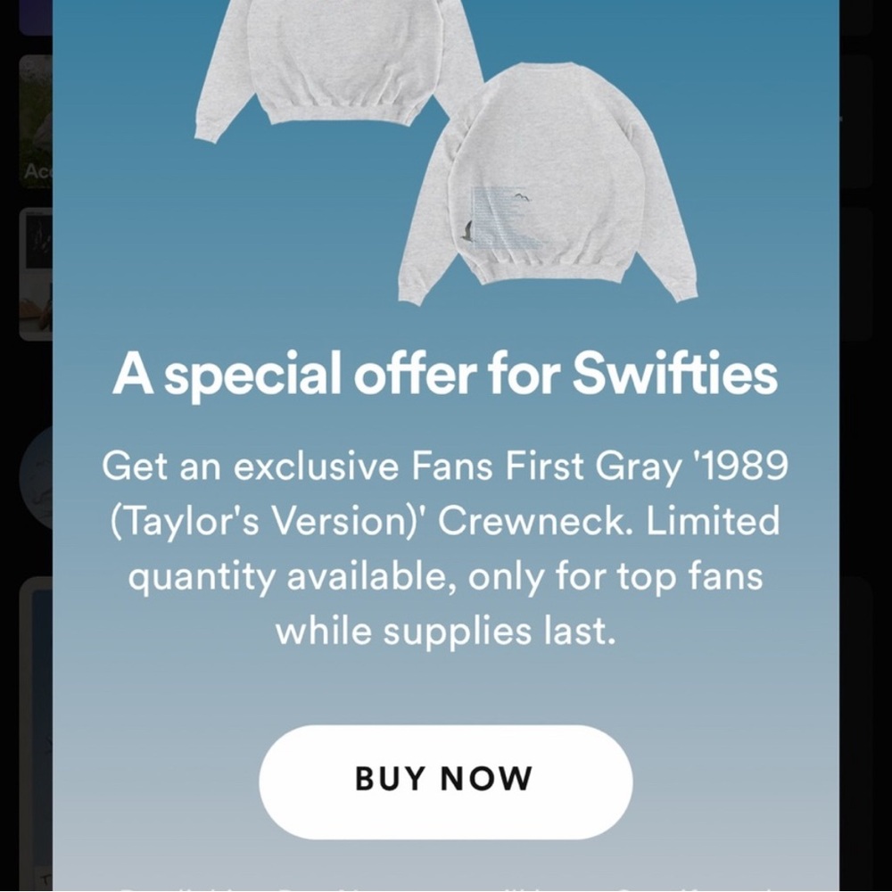 Brand New Taylor Swift Official Merch – 1989 Taylor’s Version Sweatshirt Large - Picture 4 of 5